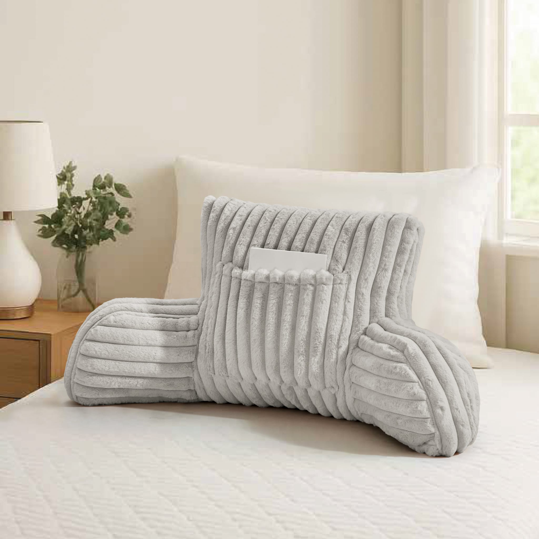 Snoozeville Ribbed Plush Reading Pillow