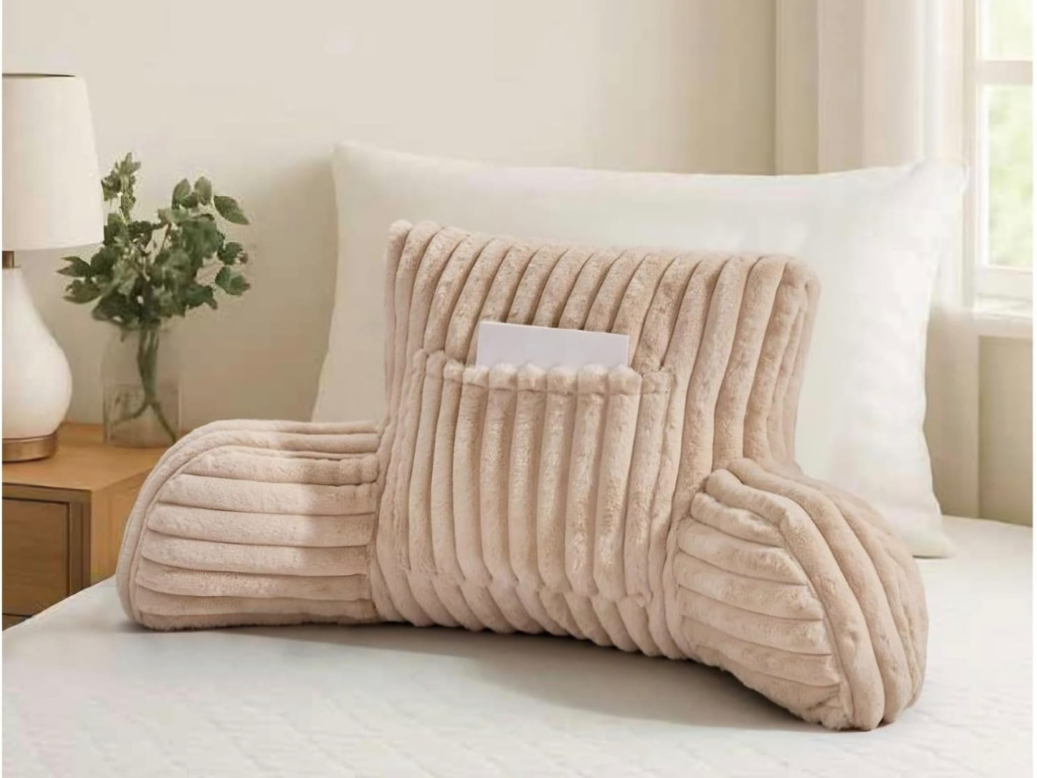 Snoozeville Ribbed Plush Reading Pillow