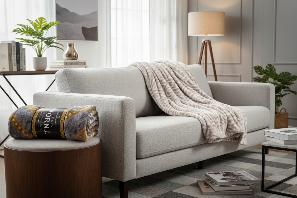 Gaveno Cavailia Greek Key Throw - Lifestyle Setting