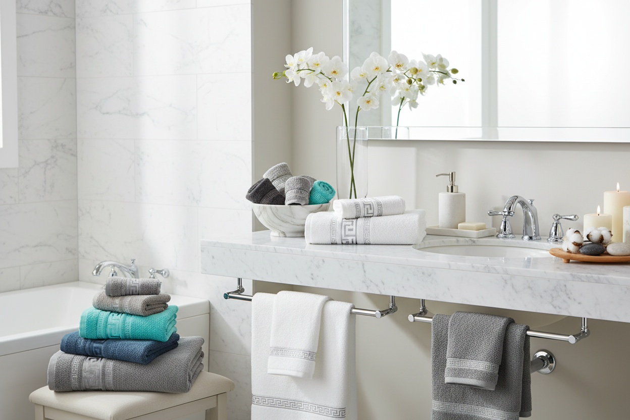 Greek Key Towel Collection Lifestyle Photo