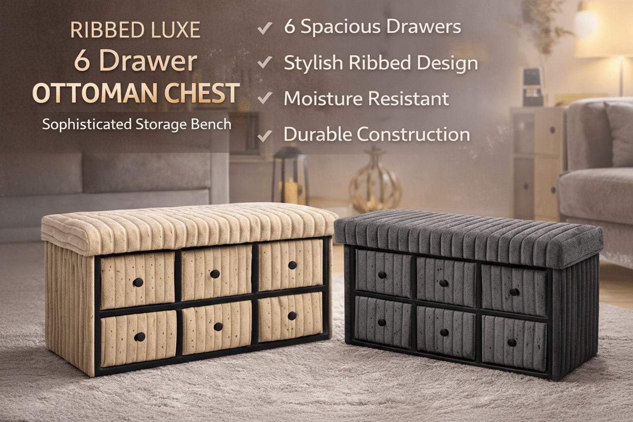 Ribbed Luxe ottoman chest hero image